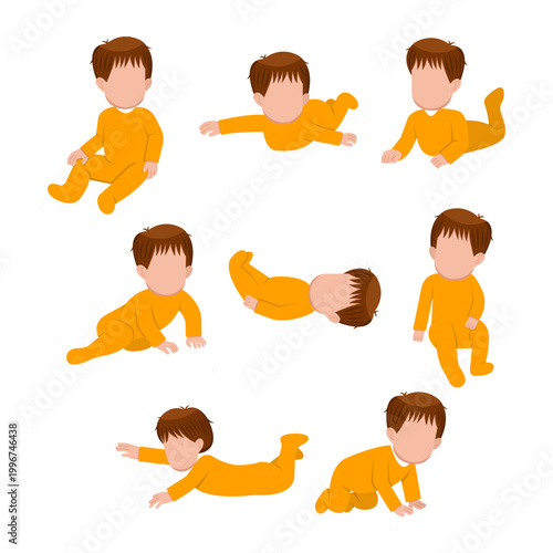 Set Illustration Of Baby Boy