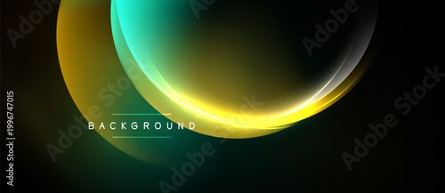 Abstract flowing lines, vibrant colors blend. Dark background emphasizes luminosity, creating modern visual impact. Smooth gradients define shapes.