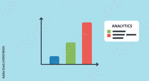 A colorful bar graph with analytics