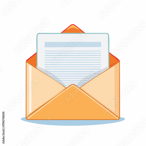 Open Envelope with Document Inside