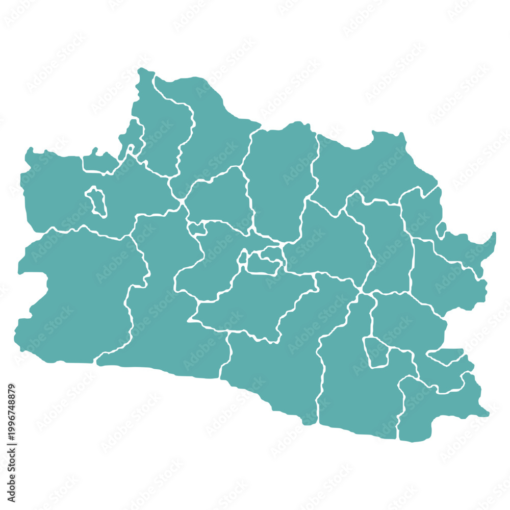 Obraz premium West Java Province Map, Jawa Barat Indonesia