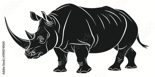 Foto Detailed rhinoceros graphic vector art for creative projects with rhinoceros wil
