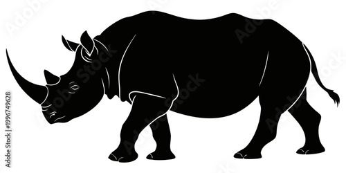 Foto Minimalist rhinoceros silhouette vector graphic icon design with rhinoceros wild