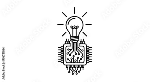 Creative lightbulb idea concept with brain and gears inside representing innovation and problem solving