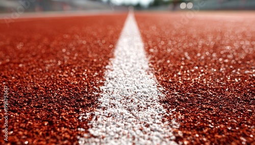 Close-up view of a white painted boundary line on a vibrant green grass sports field