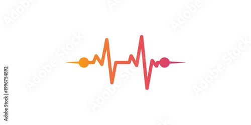 Abstract illustration of a healthy medical pulse wave forming a heart shape on an EKG cardiogram monitor graph representing life cardiology and healthcare vector line