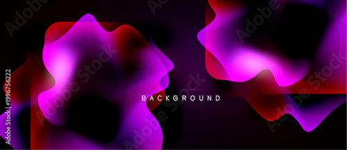 Abstract fluid shapes, vibrant magenta, red hues over dark background. Modern design element for digital projects.