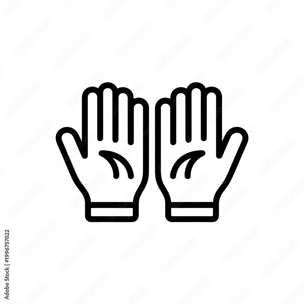 Obraz premium A hand icon with palm facing outward in a stop gesture vector illustration