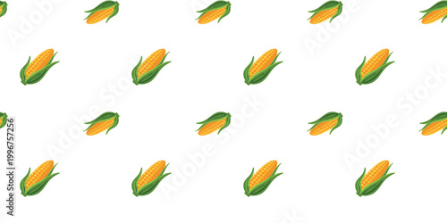 seamless corn pattern on white background minimal design