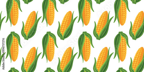 organic maize vector pattern on white background