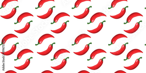 fresh red chili seamless background pattern minimal composition