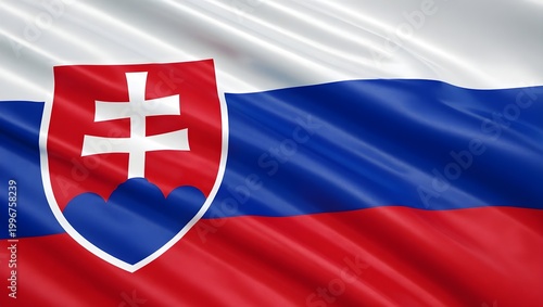 Slovakian flag ripples