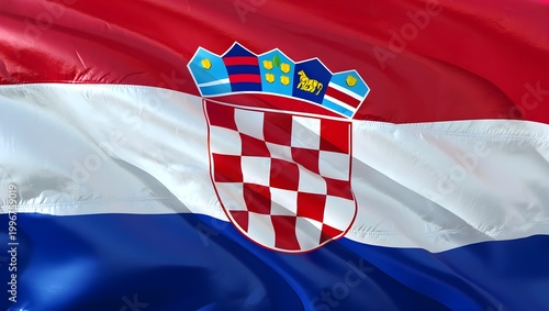Croatian flag ripples