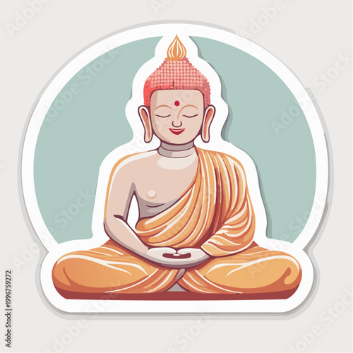 Buddha meditating in lotus position, serene expression
