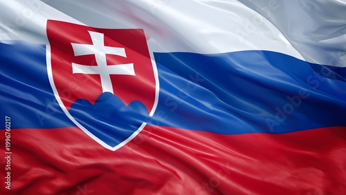 Slovakian flag ripples