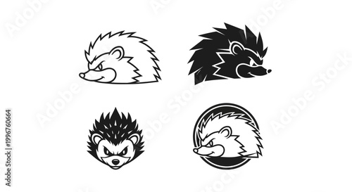 Hedgehog Vector Graphics - A Collection of Angry and Focused Designs.
