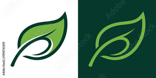 logo for healthy food. logo design combination of spoon and leaf