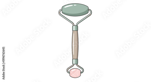 Dual ended jade facial roller for skincare routine illustration