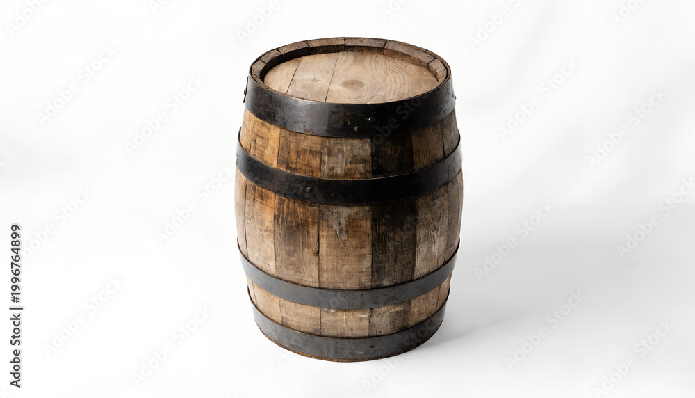 Fototapeta premium wooden barrel isolated on white background