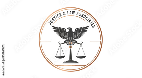 Justice and Law Associates logo with eagle and scales.
