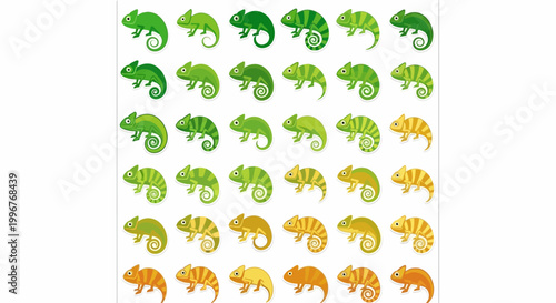 Colorful Chameleons in Various Shades.