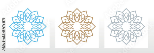 Set of decorative frames Elegant vector element for design in Eastern style, place for text. Floral colored frames. Lace illustration for invitations and greeting cards