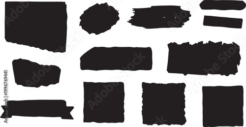 Quadro su tela Set of grunge jagged rectangle shape