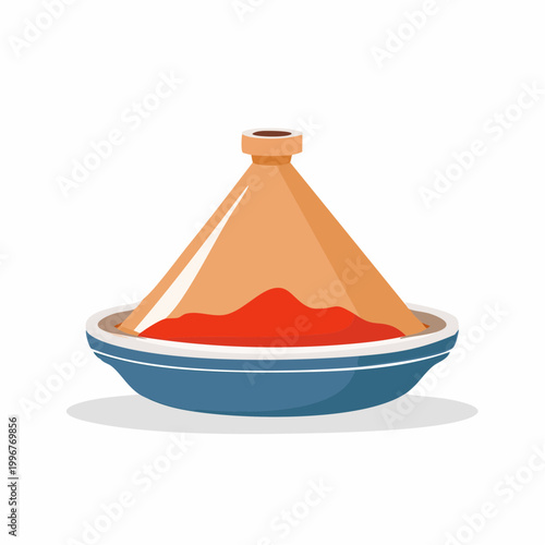 Illustration of a Tagine pot with food