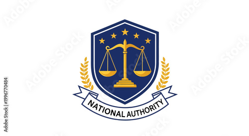 National Authority Emblem with Scales of Justice Symbol.