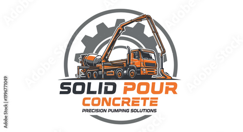Solid Pour Concrete Precision Pumping Solutions Truck Logo.
