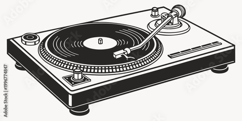 Cuadro en lienzo Modern professional dj record player turntable graphic with turntable electronic