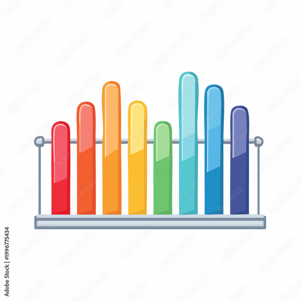 Obraz premium Colorful Bar Chart Illustration