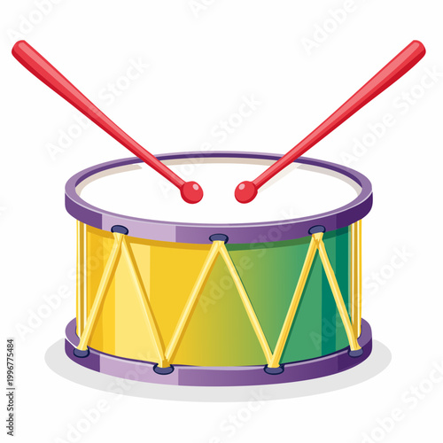Colorful Toy Drum with Drumsticks