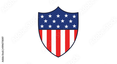 Free Download Patriotic Shield with Stars and Stripes Pattern - A Symbol of American Heritage and Strength - GFXLoad