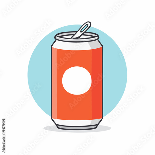 Illustration of an open soda can with a blank label