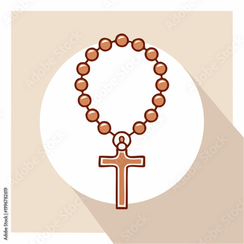 Rosary Beads with Cross Icon