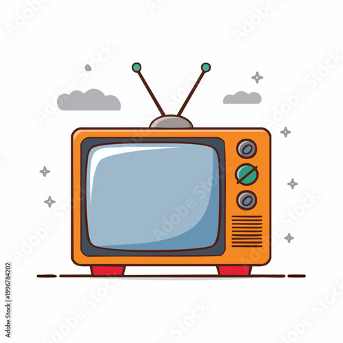 Retro Television with Antenna