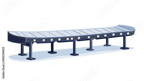 A stylized illustration of a conveyor belt, rendered in a simple, semi-flat design