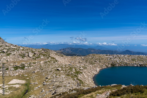 Lac de Vitalaca in Ghisoni, Corsica mountain landscape