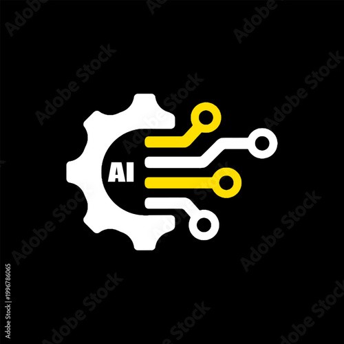 Artificial intelligence circuit line style. Machine learning design. Smart network digital technology. AI. modern vector eps 10
