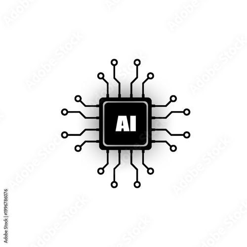 Artificial intelligence circuit line style. Machine learning design. Smart network digital technology. AI. modern vector eps 10