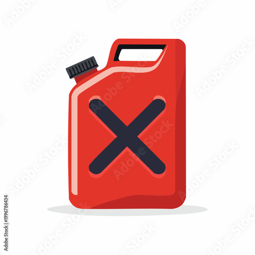 Red Jerry Can with X Symbol