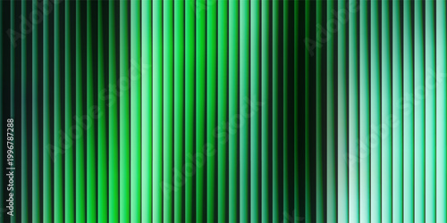 Abstract vertical lines create a dynamic visual texture with a smooth gradient moving across the frame from dark green shades to light turquoise colors, providing a modern and energetic backdrop.