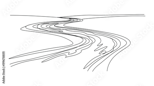 a black and white line drawing of a road.
