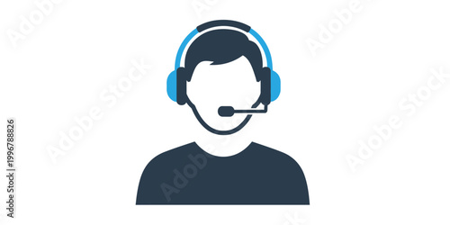 Customer service representative wearing a headset with a microphone, conveying a sense of support and communication in a professional setting