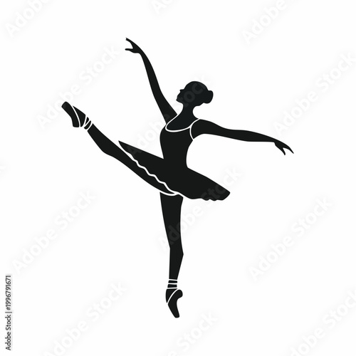 Silhouette of a Ballerina in a Graceful Pose