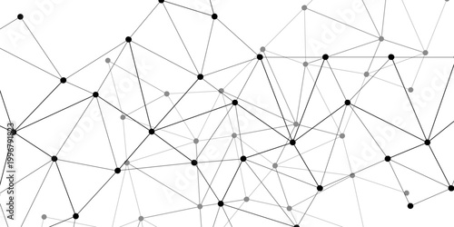 Vector Interconnected web of points and lines suggesting intricate digital network, with seamless connectivity in abstract display of the digital age.