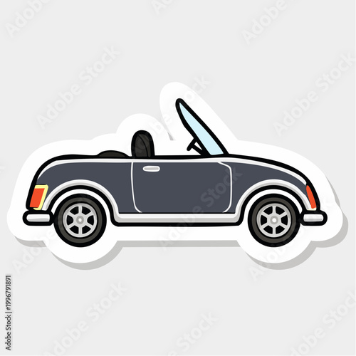 Cartoon Convertible Car Sticker