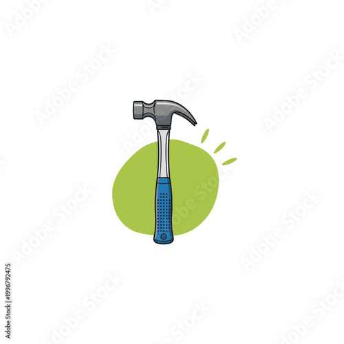 Manual tool claw hammer icon illustration with construction handtool carpentry