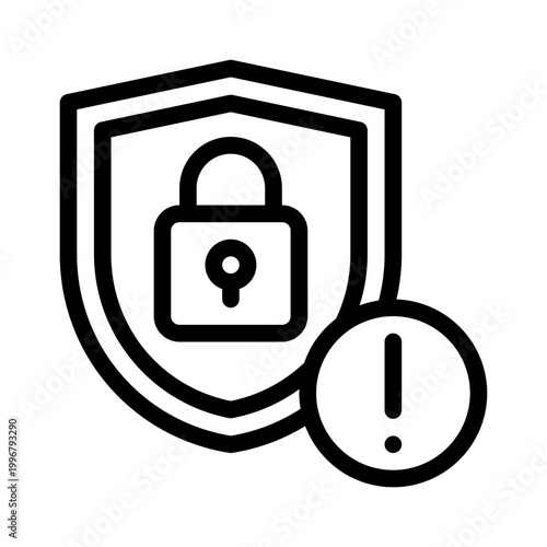 data breach line icon